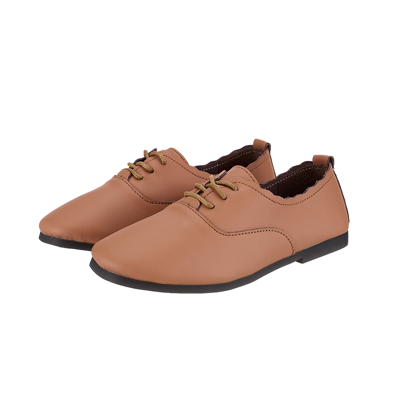 AMP5012 Tracce Leather Lace Up Flat Ballerinas